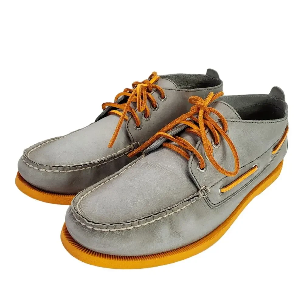 Sperry Chukka Boots, Size 11.5, Grey Leather.